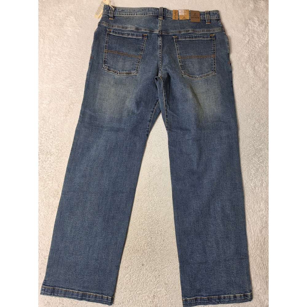 NEW Prana Axiom Jean Mens 36/32 Antique Stone Wash Stretch Straight Leg Denim - Picture 7 of 11
